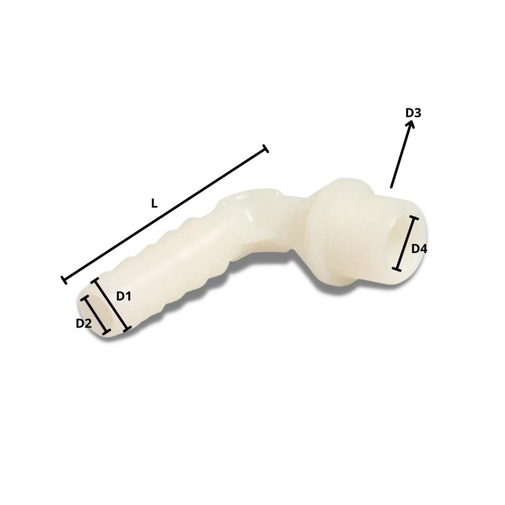 Hose Connector Plastic Angle Barb x Male Thread 3/8" x 12mm-0