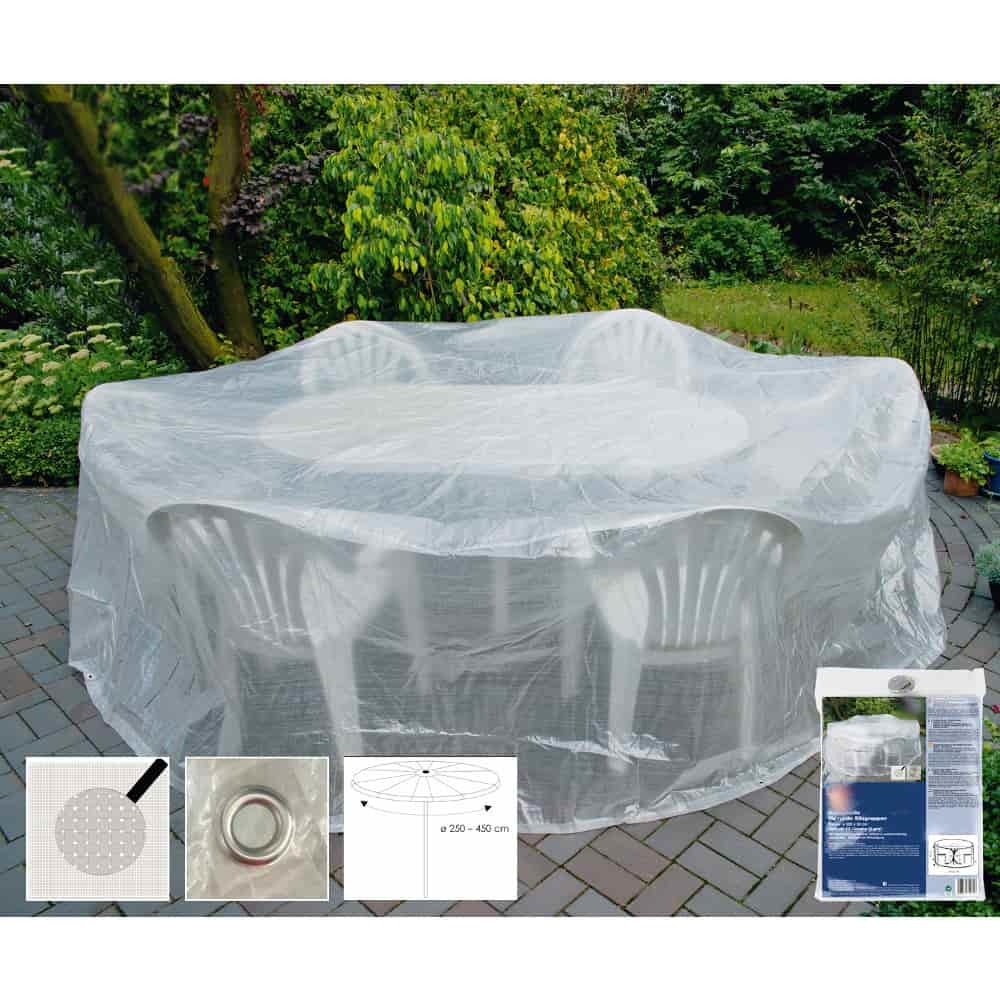 Protective Cover Transparent Round Seating Group, approx. 320x93