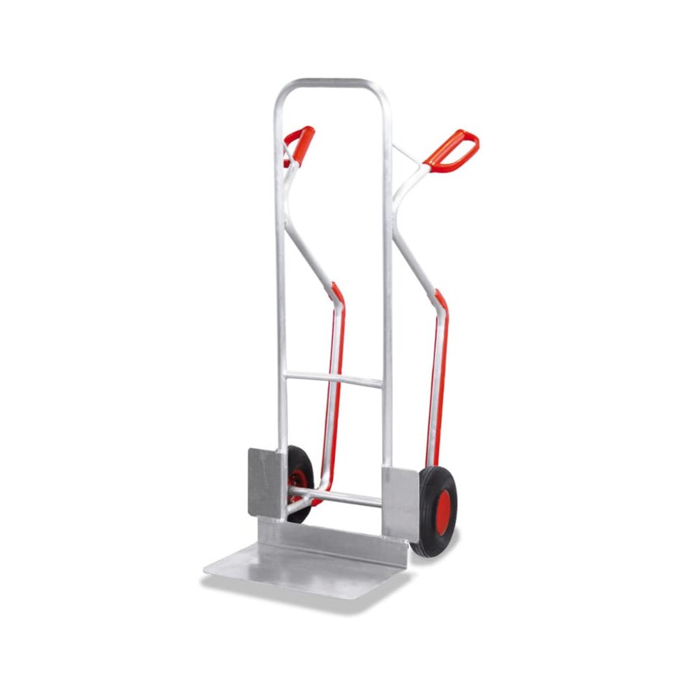 Aluminum Hand Truck 200 kg with Large Shovel Gliders Pneumatic Tires 605 x 660 x 1305 mm