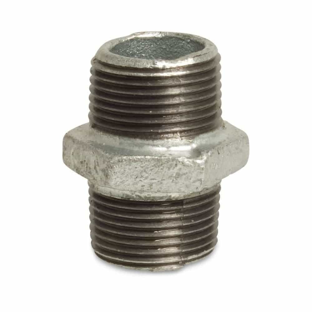 Threaded Fitting Malleable Cast Iron Double Nipple 1 1/2" Male x 1 1/2" Male