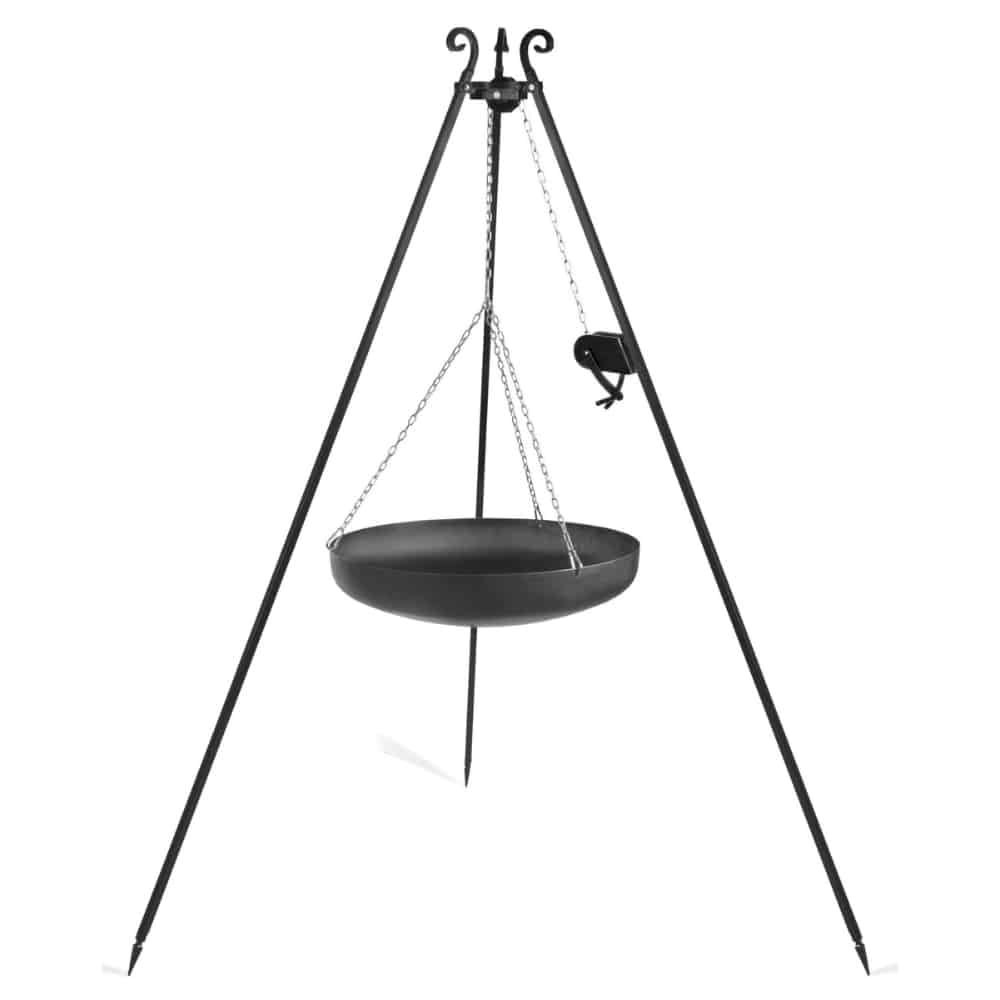 Wok on Tripod from Natural Steel 180 cm - 70 cm Diameter + Crank