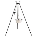 Tripod 180 cm made of natural steel with stainless steel pot 14 l + crank