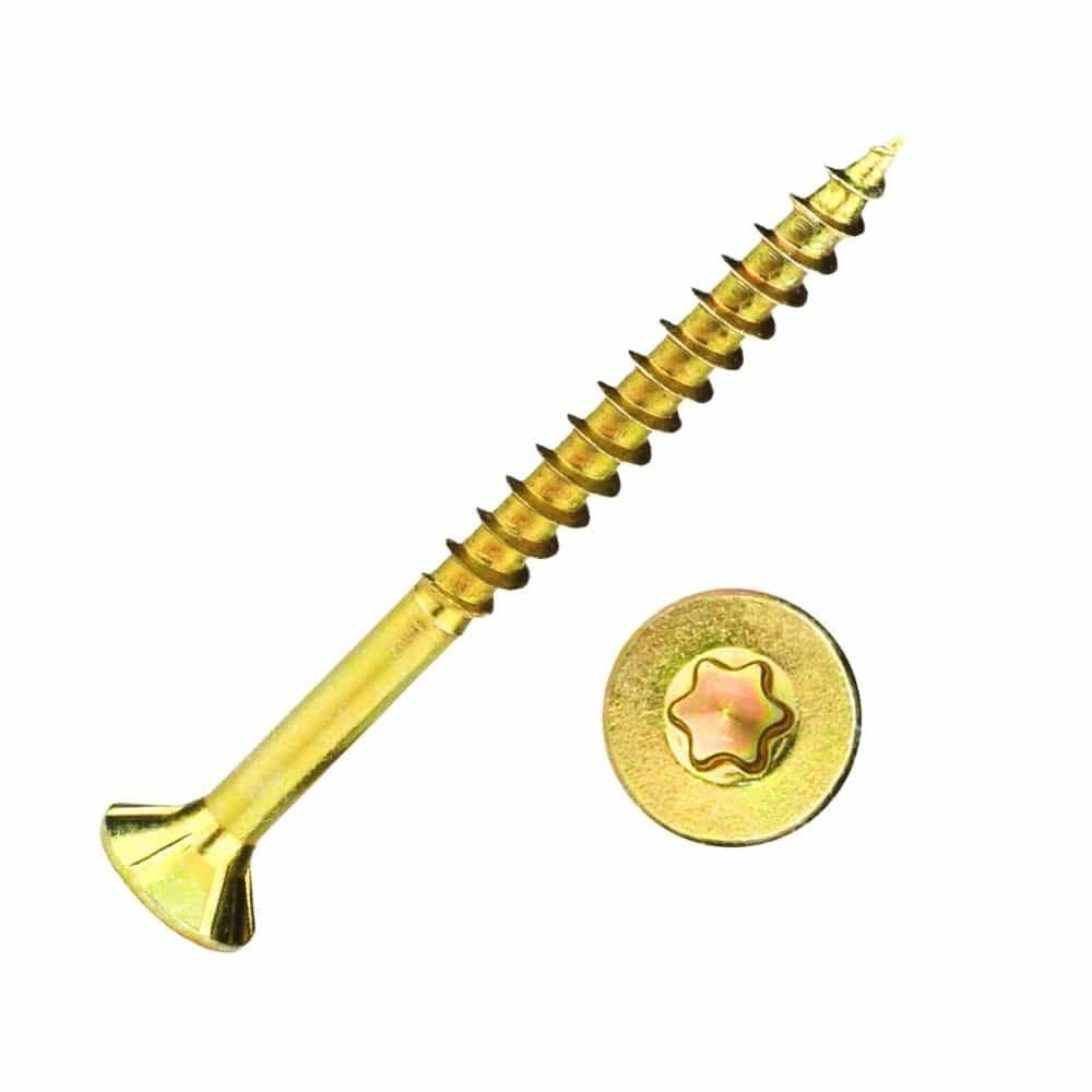 Chipboard screws 3.5 x 40 mm 1000 pieces with I-star, countersunk head, partial thread and milling ribs under the head