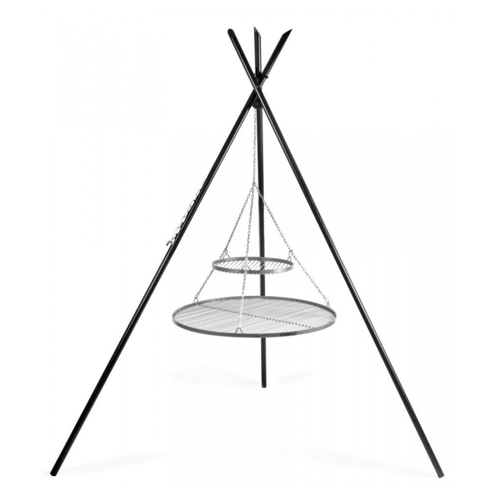 Swing Grill "TIPI" 210 cm + Double Grate 70 cm and 40 cm Stainless Steel