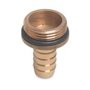 Brass Hose Tail with O-Ring 1" Male Thread x 25 mm Tail