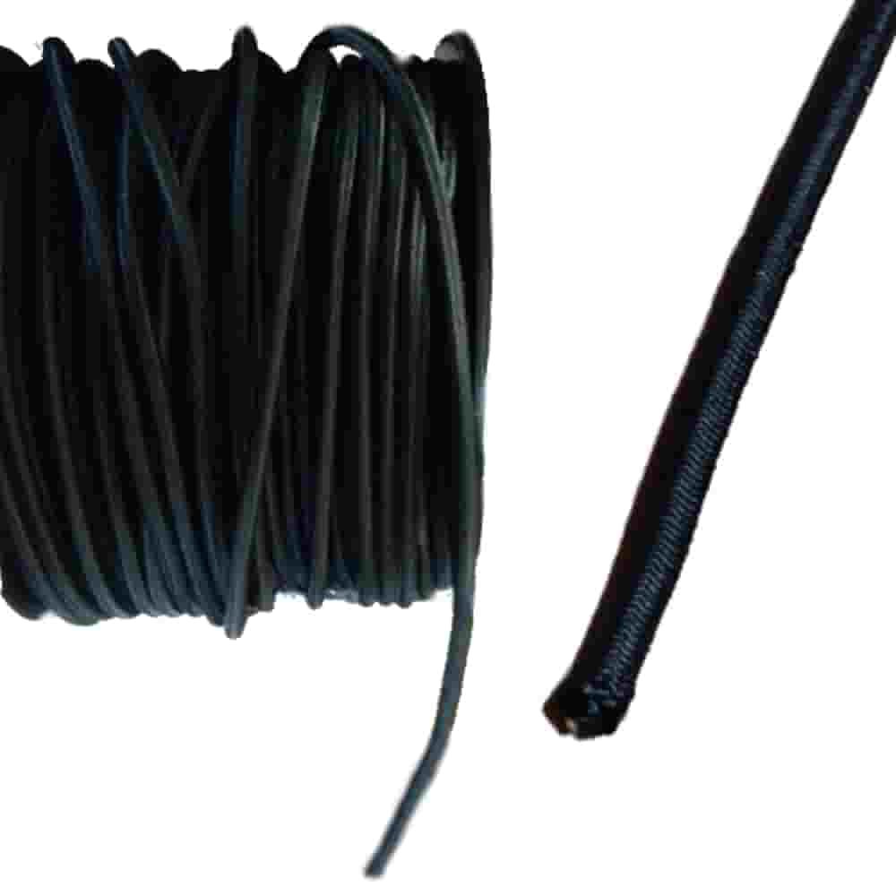 Elastic Rope 8 mm Black 20 Meters PP Coating