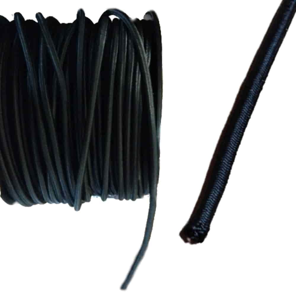 Elastic Rope 10 mm Black 20 Meters PP Coating