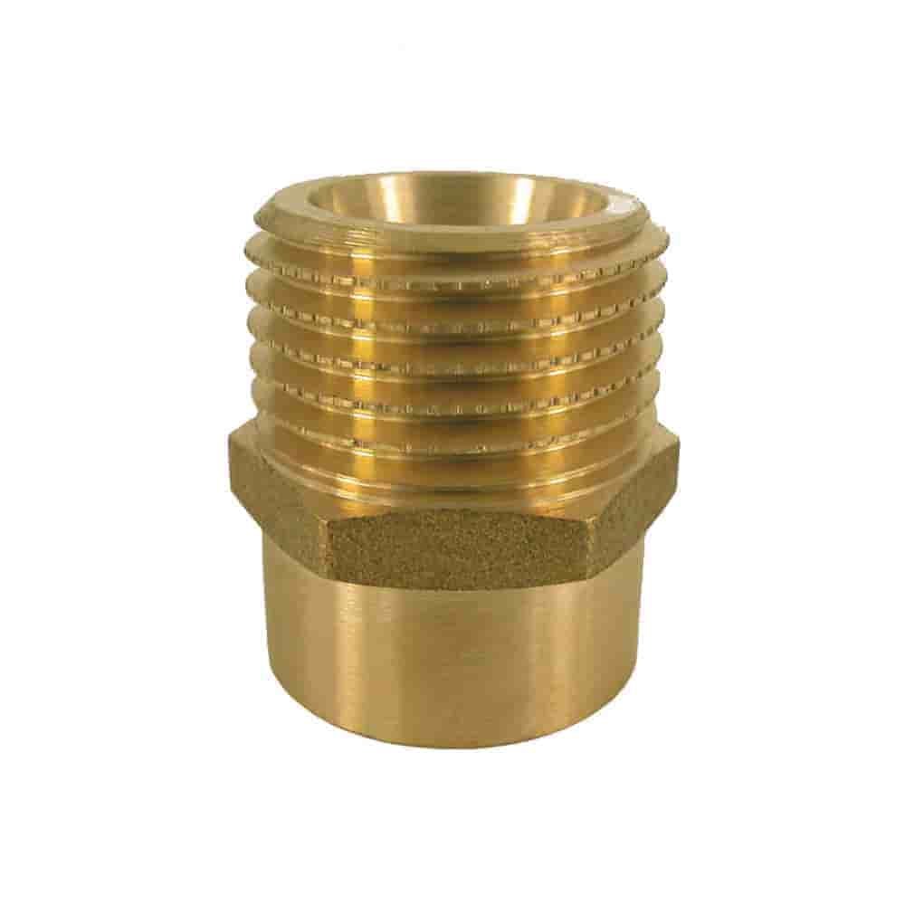 Threaded Fitting Brass Double Nipple Reduced 1" Female x 1 1/4" Male