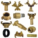 Brass claw coupling with 40mm pitch suitable for Geka