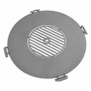 Stainless Steel Grill Plate for Fire Bowl 102 cm with Four Handles + Grate 50 cm