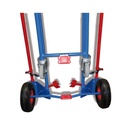 Tire Cart with Support Wheel 200 kg Load Capacity Solid Rubber Tires