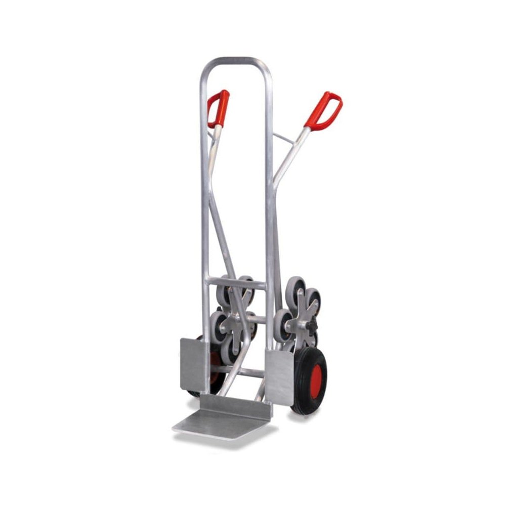 Aluminum Stair Hand Truck 200 kg with 2 Five-Spoke Wheel Stars Air Tires 610 x 675 x 1310 mm