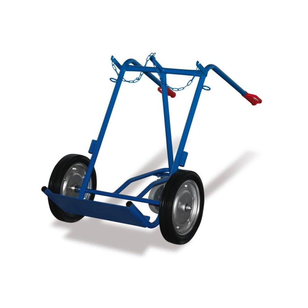 Steel Bottle Trolley 200 kg with Support Swivel Castor Full Rubber Tires 855 x 975 x 1240 mm