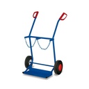 Steel bottle cart for 2 steel bottles with 20l capacity solid rubber tires 710 x 570 x 1110 mm