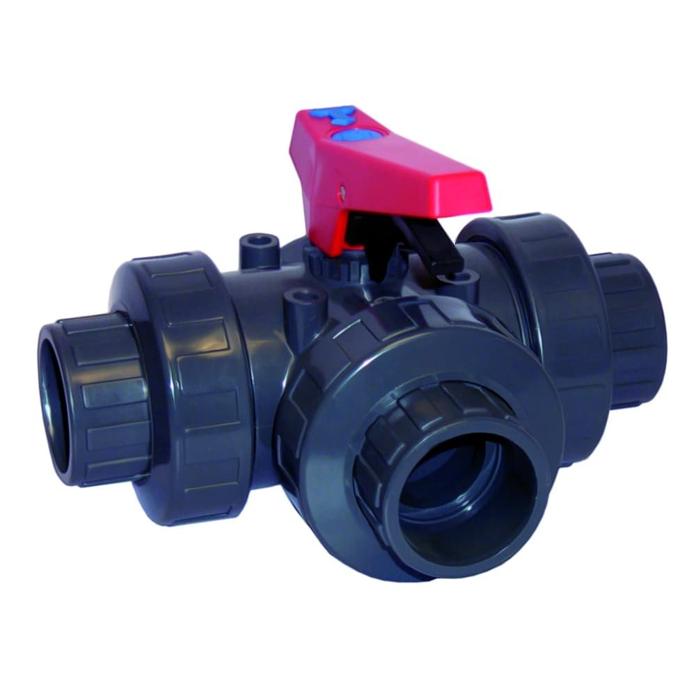 PVC - U 3-Way Ball Valve Socket 50 mm PN10