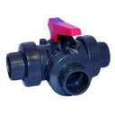 PVC - U 3-Way Ball Valve Socket 50 mm PN10