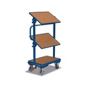 Side trolley with 3 adjustable wooden shelves + EasySTOP