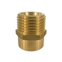 Threaded Fitting Brass Double Nipple Reduced 1 1/2" F x 2" M