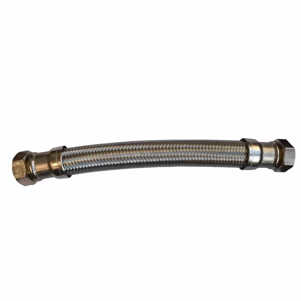 DN25 DVGW armored hose with stainless steel braiding 1" male x 1" male 1000 mm