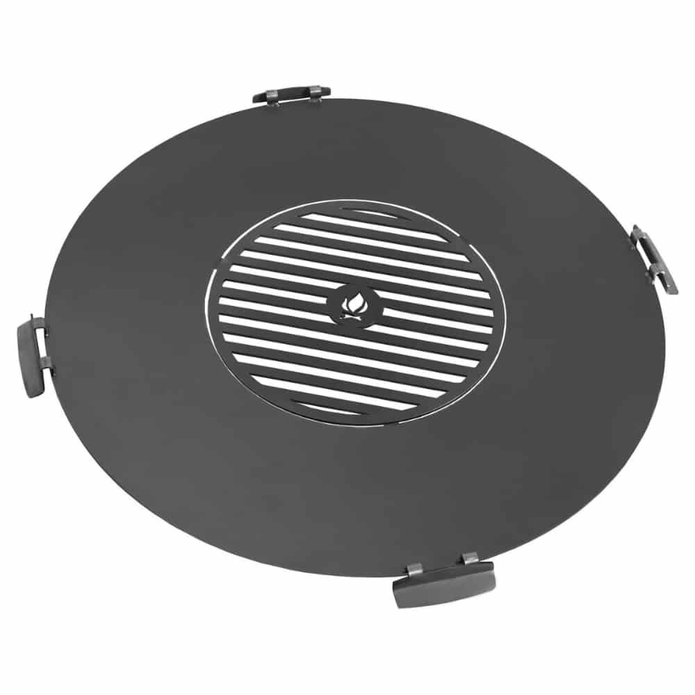 Griddle Plate Made of Natural Steel for Fire Bowl 78 cm + Grill Grate 36 cm and 4 Handles