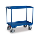 Table cart with 2 levels, tray edge 40 mm high + EasySTOP