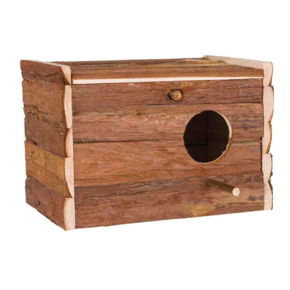 Nest Box, Bark Wood 30 × 20 × 20 cm/ø 7.8 cm