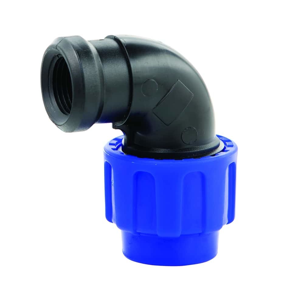 PP PE Pipe Fitting 90° Elbow 40 x 1" Female Thread