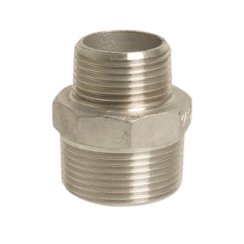 Threaded Fitting Stainless Steel Reducing Nipple 1/2" M x 3/8" M