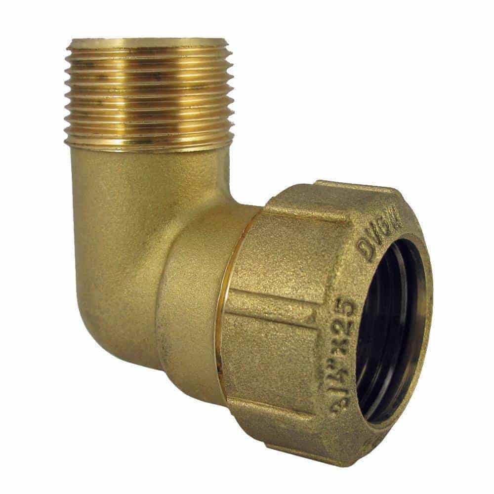 Brass PE Pipe Fitting 90° Elbow Male 25x3/4"