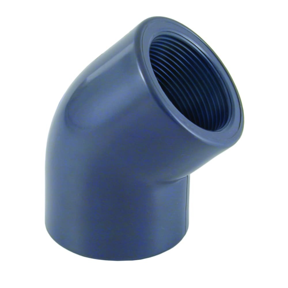 PVC-U 45° Elbow Socket x Female Thread 25 mm x 3/4" PN10