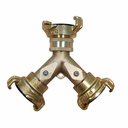 Brass Y Distributor with Shut-off Valve Universal Geka fitting