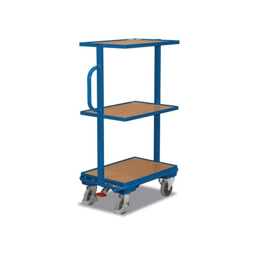 [BONI-sw-400.801] Side Trolley with 3 Wooden Shelves + EasySTOP