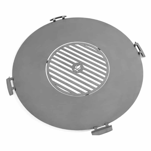 [BONI-C222411] Stainless Steel Grill Plate for Fire Bowl 78 cm with Four Handles + Grid 36 cm