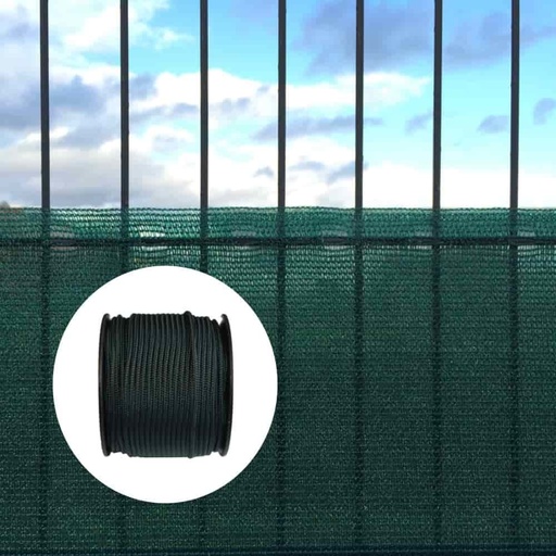 [BONI-42157-54] Wind and Privacy Screen Netting including Fastening Material 2 m Width x 50 Meters Green Cord