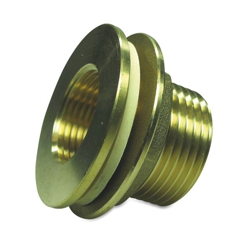 [BONI-42423K] Threaded Fitting Brass Feedthrough 1" M x 3/4" F