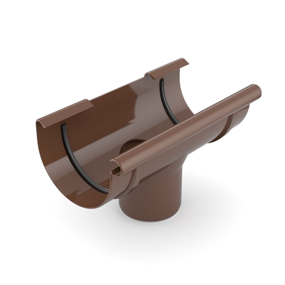 Gutter Cap Right Brown System 125-2