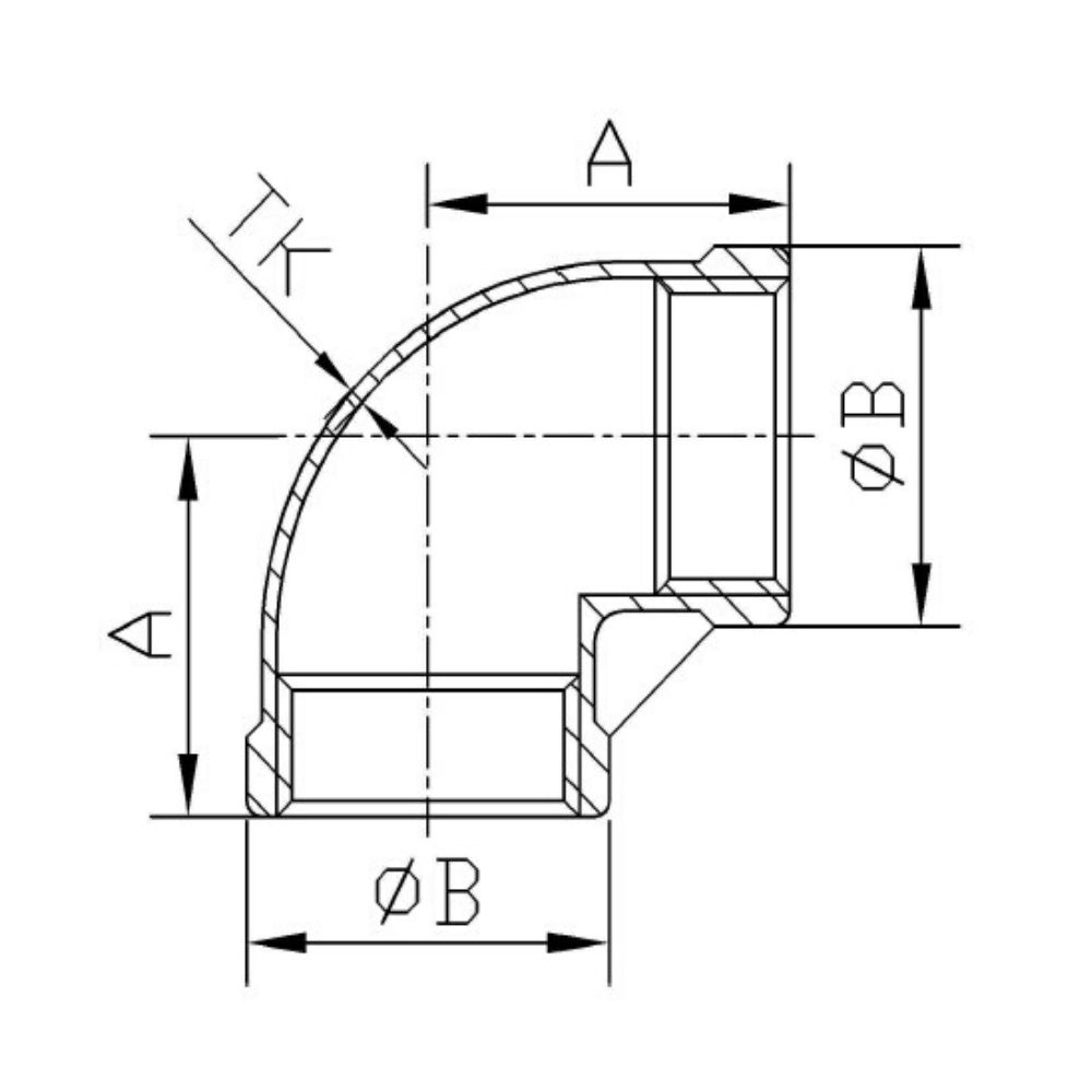 Threaded Fitting Stainless Steel Elbow 90° 1 1/2" IG-1