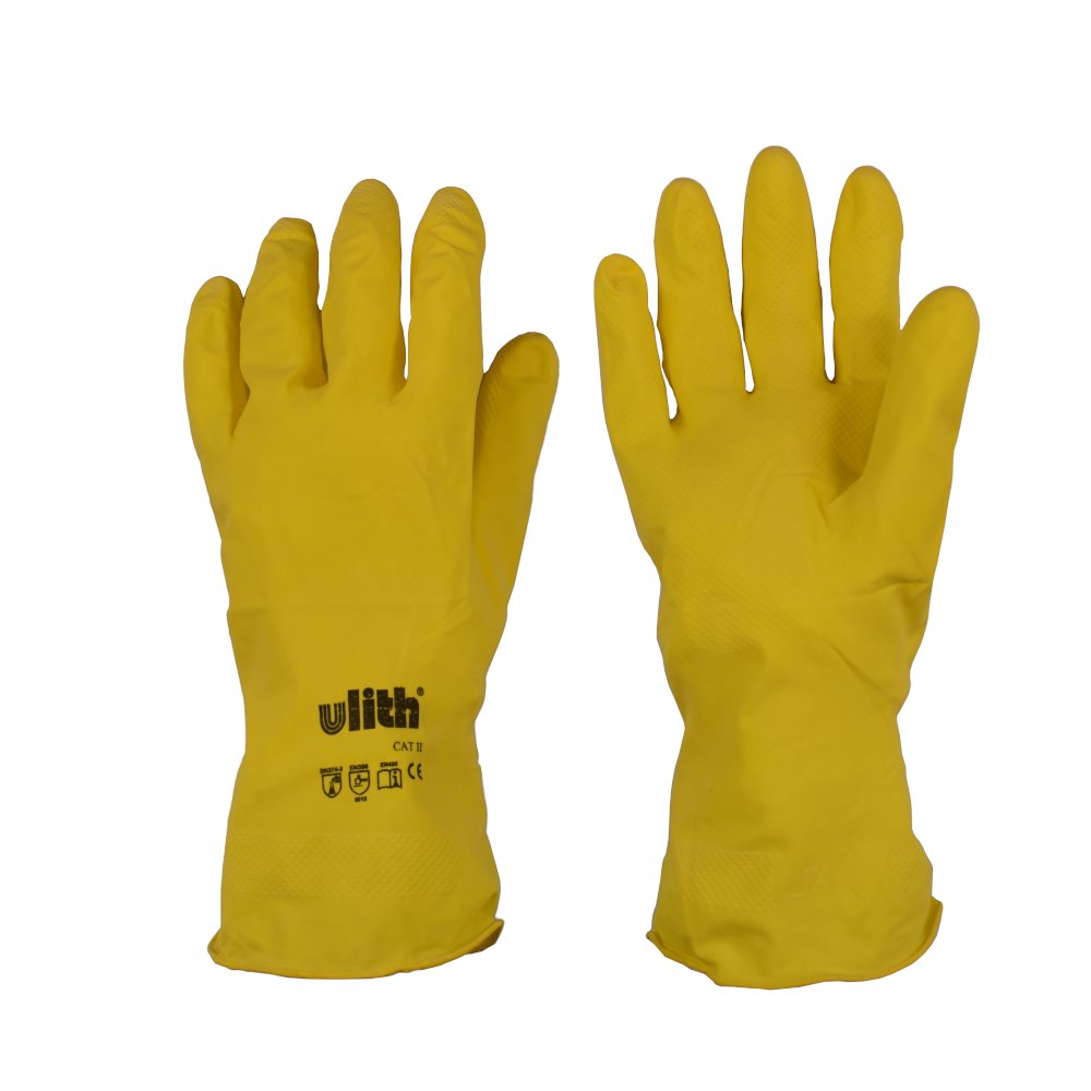 Industrial Gloves Latex Rubber Size XL/10 Yellow-1